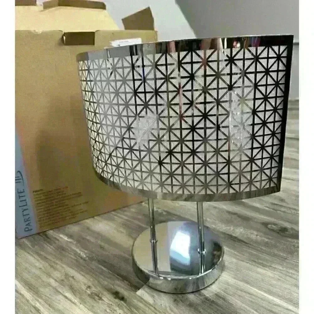PartyLite Enchanted Metal Silver Votive Lamp Style Candle Holder